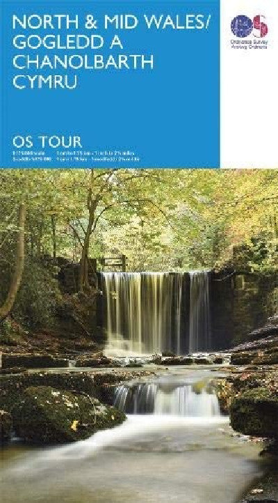 Clawr llyfr / Book cover: O.S. Tour Map North & Mid Wales/Gogledd a Chanolbarth Cymru