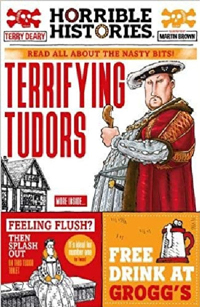 Clawr llyfr / Book cover: Horrible Histories: Terrifying Tudors