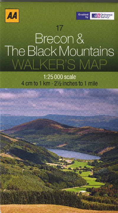 Clawr llyfr / Book cover: Walker's Map Brecon & the Black Mountains