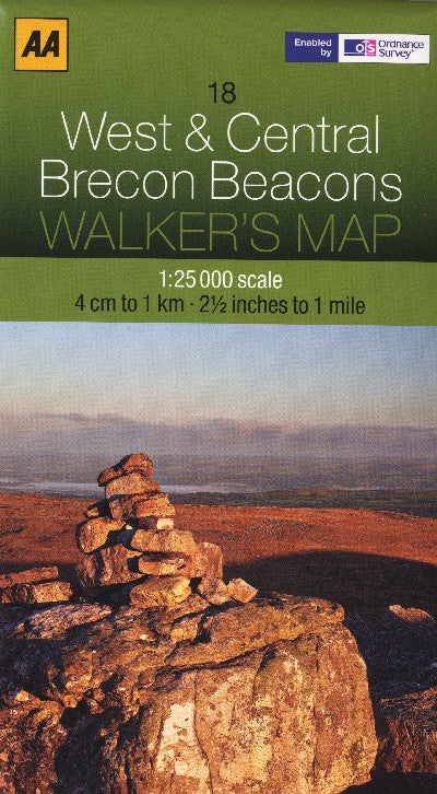 Clawr llyfr / Book cover: Walker's Map West & Central Brecon Beacons