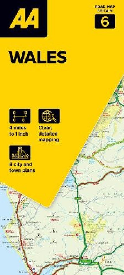 Clawr llyfr / Book cover: AA Road Map Wales