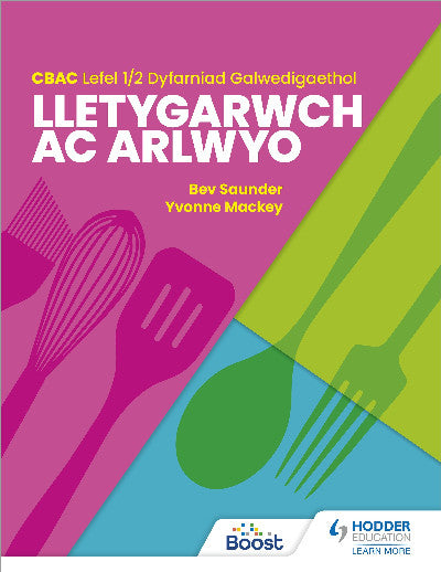 Clawr llyfr / Book cover: Lletygarwch ac Arlwyo CBAC Lefel 1/2 Dyfarniad Galwedigaethol