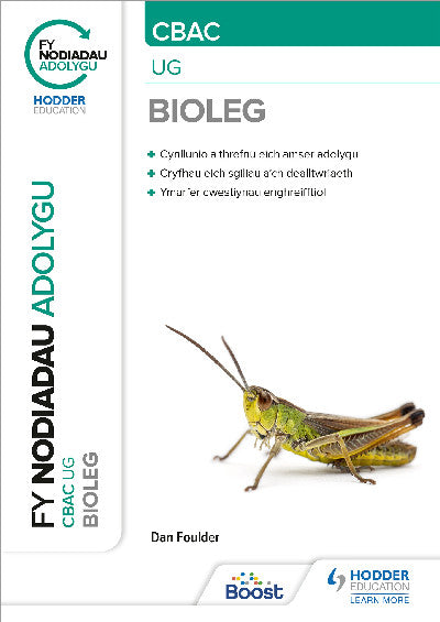 Clawr llyfr / Book cover: CBAC Bioleg UG: Fy Nodiadau Adolygu — My Revision Notes: Wjec/Eduqas As/A-Level Year 1 Biology