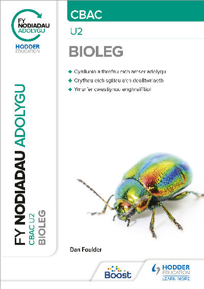 Clawr llyfr / Book cover: CBAC Bioleg U2: Fy Nodiadau Adolygu — My Revision Notes: Wjec/Eduqas A-Level Year 2 Biology