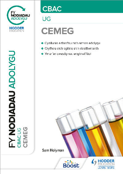 Clawr llyfr / Book cover: CBAC Cemeg UG: Fy Nodiadau Adolygu — My Revision Notes: Wjec/Eduqas As/A-Level Year 1 Chemistry