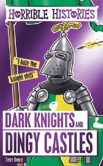 Clawr llyfr / Book cover: Horrible Histories: Dark Knights and Dingy Castles