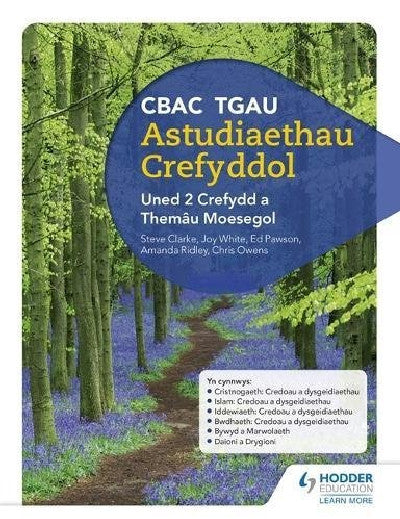 Clawr llyfr / Book cover: CBAC TGAU Astudiaethau Crefyddol: Uned 2 Crefydd a Themâu Moesegol