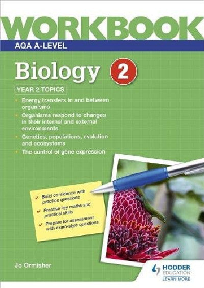 Clawr llyfr / Book cover: AQA A-Level Biology Workbook 2