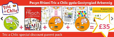 Clawr llyfr / Book cover: Tric a Chlic i'r Cartref