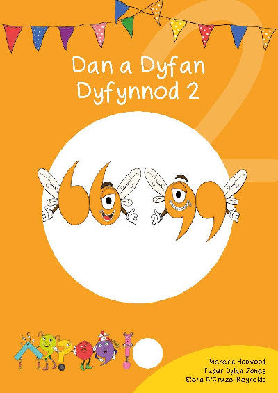 Clawr llyfr / Book cover: Cyfres Cymeriadau Difyr: Glud y Geiriau - Dan a Dyfan Dyfynnod 2
