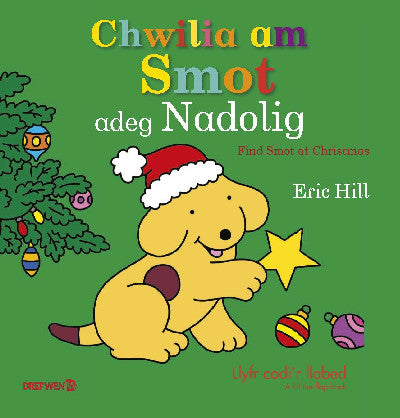 Clawr llyfr / Book cover: Chwilia am Smot adeg y Nadolig — Find Smot at Christmas