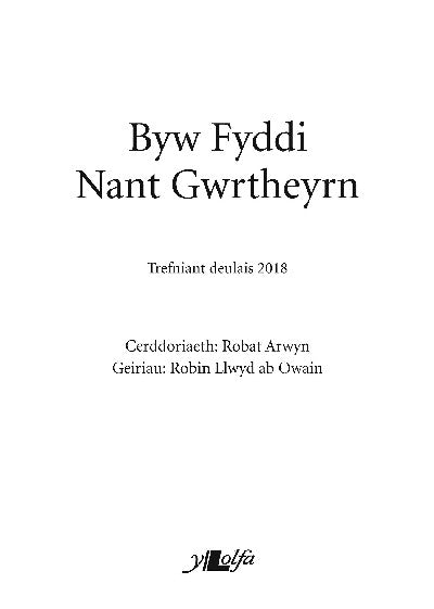 Clawr llyfr / Book cover: Byw Fyddi Nant Gwrtheyrn - Trefniant Deulais 2018