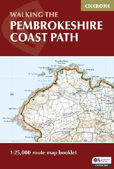 Clawr llyfr / Book cover: Pembrokeshire Coast Path Map Booklet: 1:25,000 OS Route Mapping