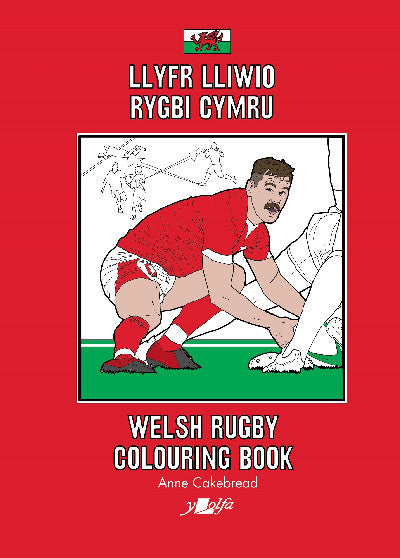 Clawr llyfr / Book cover: Llyfr Lliwio Rygbi Cymru | Welsh Rugby Colouring Book