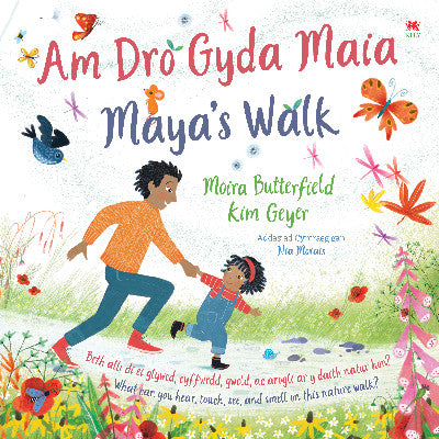 Clawr llyfr / Book cover: Am Dro gyda Maia / Maya's Walk