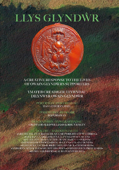 Clawr llyfr / Book cover: Llys Glyndŵr: A Creative Response to the Lives of Owain Glyndŵr's Supporters, Welsh Historical Poetry Collection with Portraits