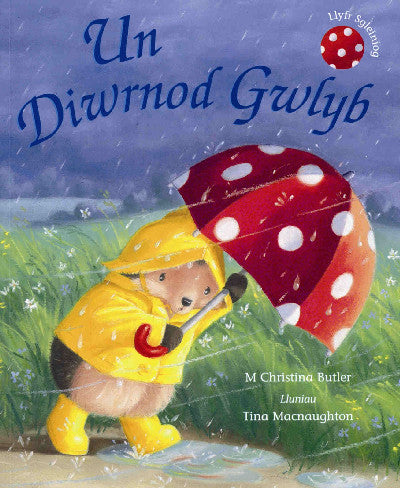 Clawr llyfr / Book cover: Cyfres Draenog Bach: Un Diwrnod Gwlyb