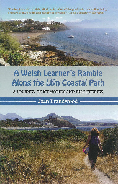 Clawr llyfr / Book cover: A Welsh Learner's Ramble Along the Llŷn Coastal Path — A Journey of Memories and Discoveries
