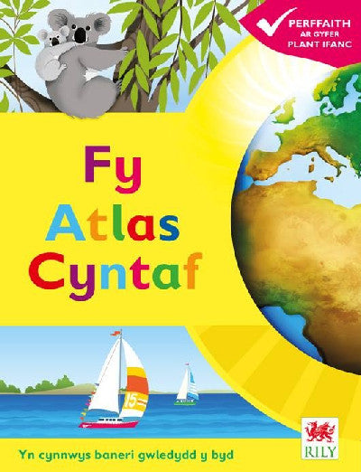 Clawr llyfr / Book cover: Fy Atlas Cyntaf