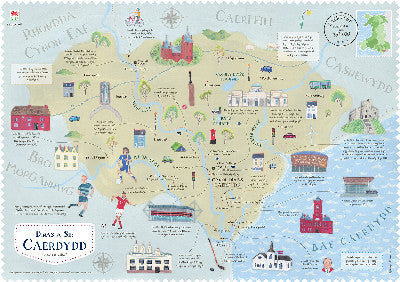Poster: Cymru ar y Map: Poster Caerdydd (Cymraeg)