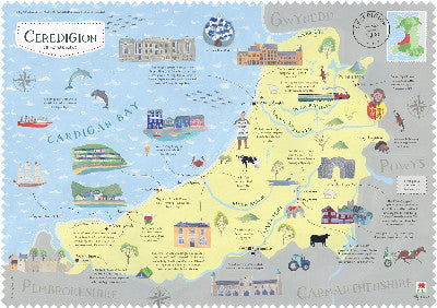 Poster: Wales on the Map: Ceredigion Poster (English)