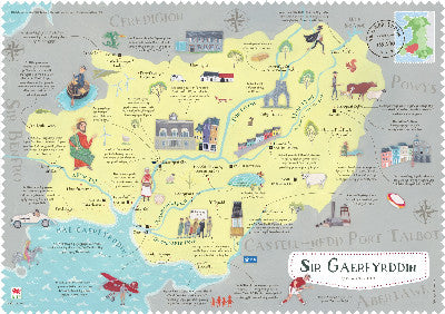 Poster: Cymru ar y Map: Poster Sir Gaerfyrddin (Cymraeg)