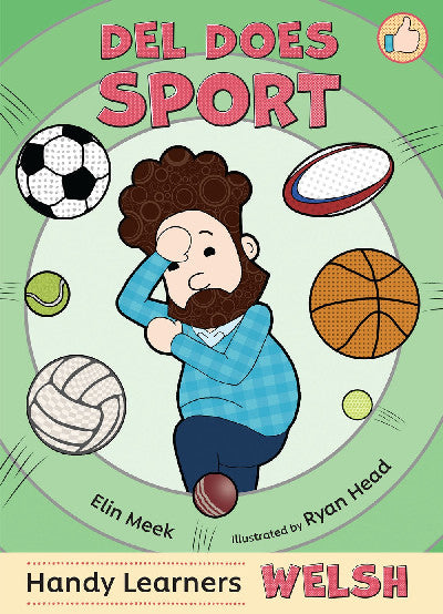 Clawr llyfr / Book cover: Del Does Sport