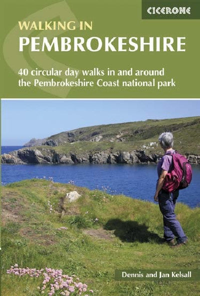 Clawr llyfr / Book cover: Walking in Pembrokeshire - 40 Circular Walks in and Around the National Park