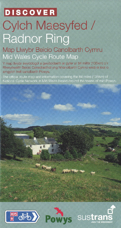 Clawr llyfr / Book cover: Cylch Maesyfed/Radnor Ring - Map Llwybr Beicio Canolbarth Cymru/Mid Wales Cycle Route Map