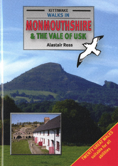 Clawr llyfr / Book cover: Walks in Monmouthshire and the Vale of Usk
