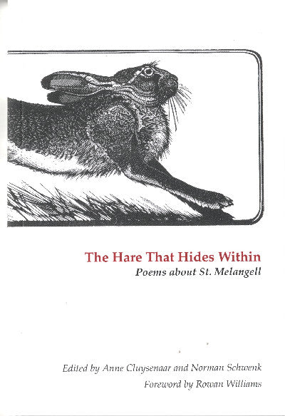Clawr llyfr / Book cover: The Hare That Hides Within - Poems About St. Melangell