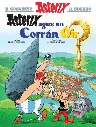 Clawr llyfr / Book cover: Asterix Agus an Corran ÓIr (Irish)