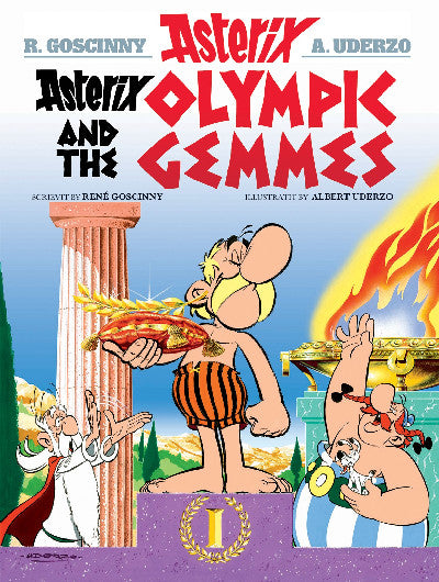 Clawr llyfr / Book cover: Asterix and the Olympic Gemmes (Asterix in Scots)