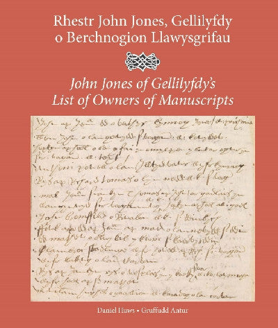 Clawr llyfr / Book cover: Rhestr John Jones, Gellilyfdy o Berchnogion Llawysgrifau / John Jones of Gellilyfdy's List of Owners of Manuscripts