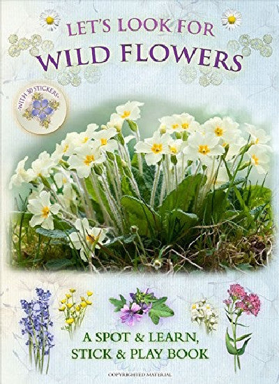 Clawr llyfr / Book cover: Let's Look for Wild Flowers - A Spot & Learn, Stick & Play Book