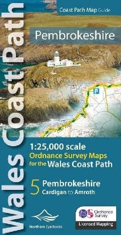 Clawr llyfr / Book cover: Pembrokeshire Coast Path Map — 1:25,000 Ordnance Survey Maps for the Wales Coast Path