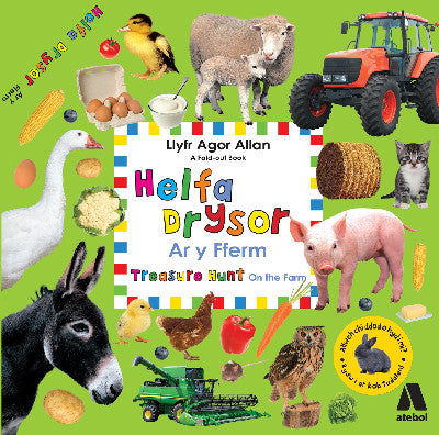 Clawr llyfr / Book cover: Helfa Drysor - Ar y Fferm / Treasure Hunt - On the Farm