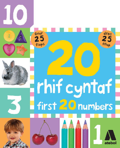 Clawr llyfr / Book cover: 20 Rhif Cyntaf / First 20 Numbers