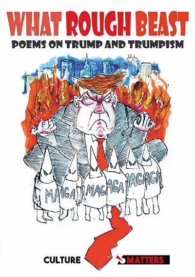 Clawr llyfr / Book cover: What Rough Beast — An anthology of anti-Trump poetry