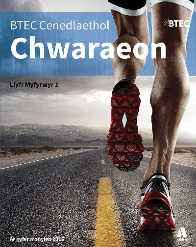 Clawr llyfr / Book cover: BTEC Cenedlaethol Chwaraeon: Llawlyfr Myfyrwyr Llyfr 1