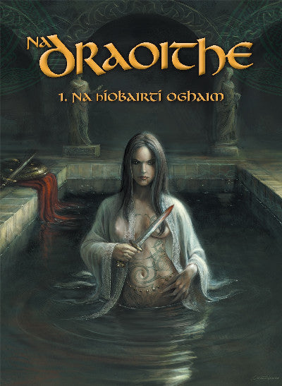 Clawr llyfr / Book cover: Na Draoithe : 1. Na hÍobairtí Oghaim