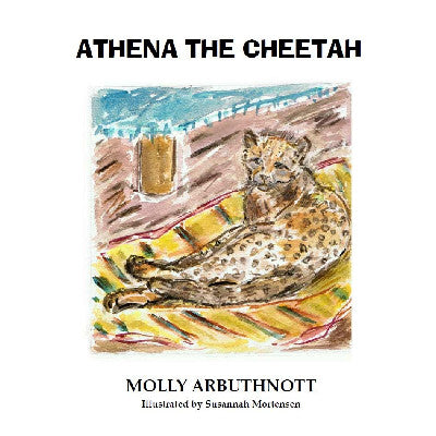 Clawr llyfr / Book cover: Athena the Cheetah