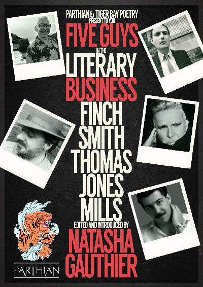 Clawr llyfr / Book cover: Five Guys in the Literary Business — The Thundering Bus Pass Revue