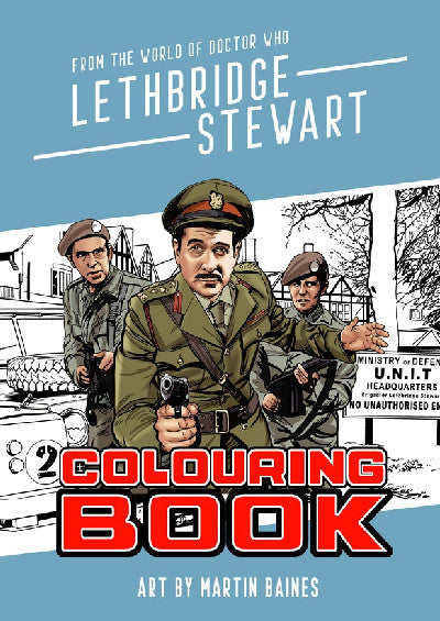 Clawr llyfr / Book cover: Lethbridge Stewart Colouring Book
