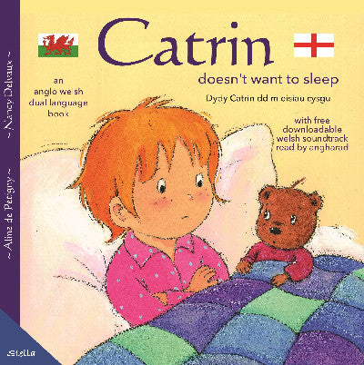 Clawr llyfr / Book cover: Dydi Catrin Ddim Eisiau Cysgu