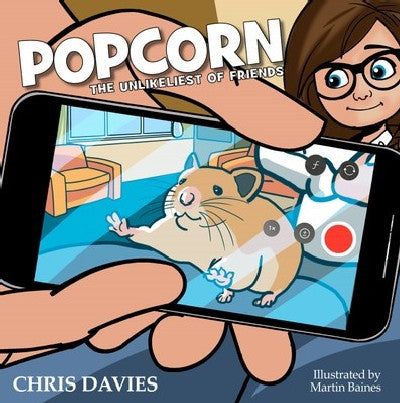 Clawr llyfr / Book cover: Popcorn: The Unlikeliest of Friends