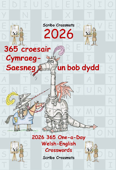 Clawr llyfr / Book cover: 2026 365 croesair Cymraeg-Saesneg Un bob dydd / 2026 365 One-a-day Welsh-English Crosswords — 2026 365 One-a-day Welsh-English Crosswords