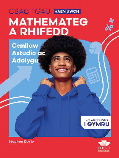 Clawr llyfr / Book cover: CBAC TGAU Mathemateg a Rhifedd (Haen Uwch): Canllaw Astudio ac Adolygu
