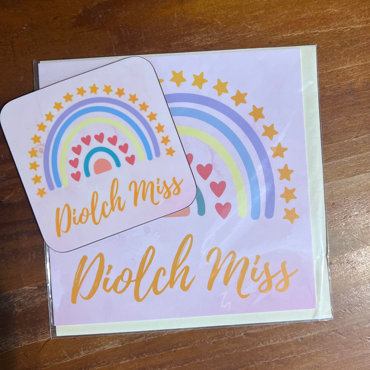 Coaster Diolch Miss | Cardiau.Cymru
