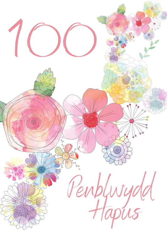 Penblwydd Hapus 100 | Cardiau.Cymru - Siop Y Pentan